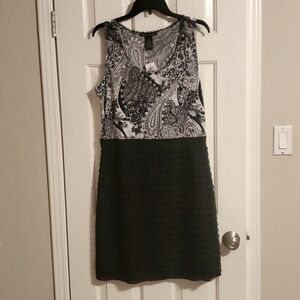 Women's Brand New Susie in the City Size Large Black and White Sleeveless Dress